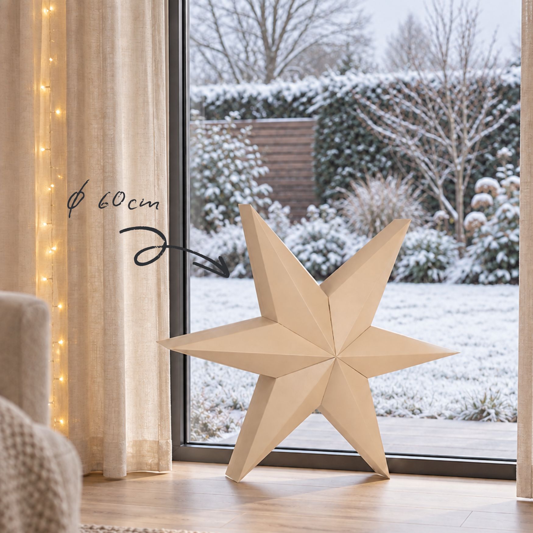 Papierstern Lumi Beige – Ø60 cm