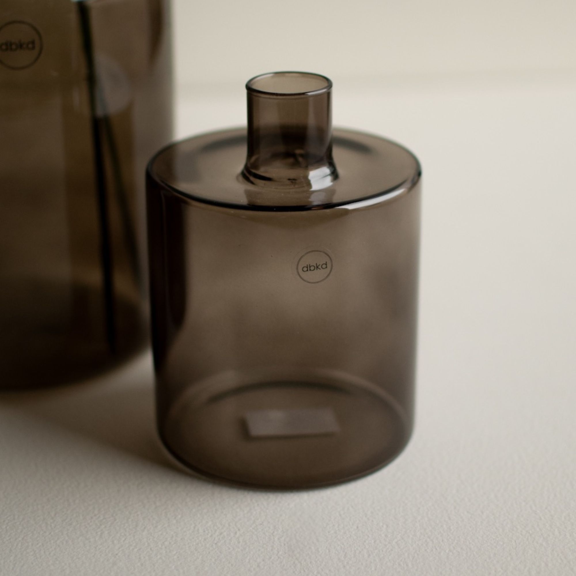 Vase Pipe mittel - braunes Glas