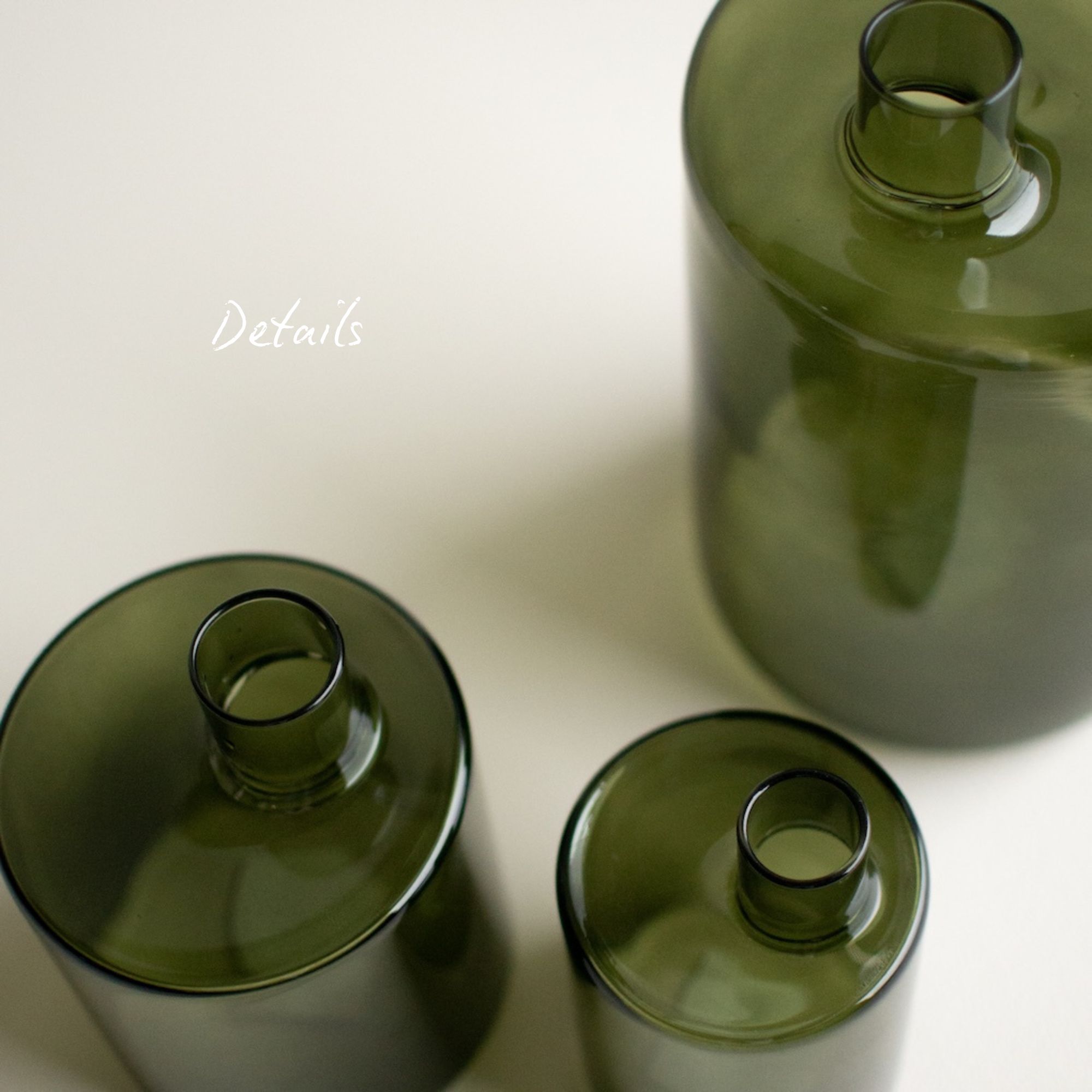 Vase Pipe groß - grünes Glas