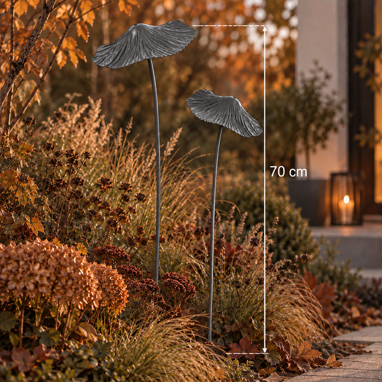 Gartenstecker Pilz groß - Grau