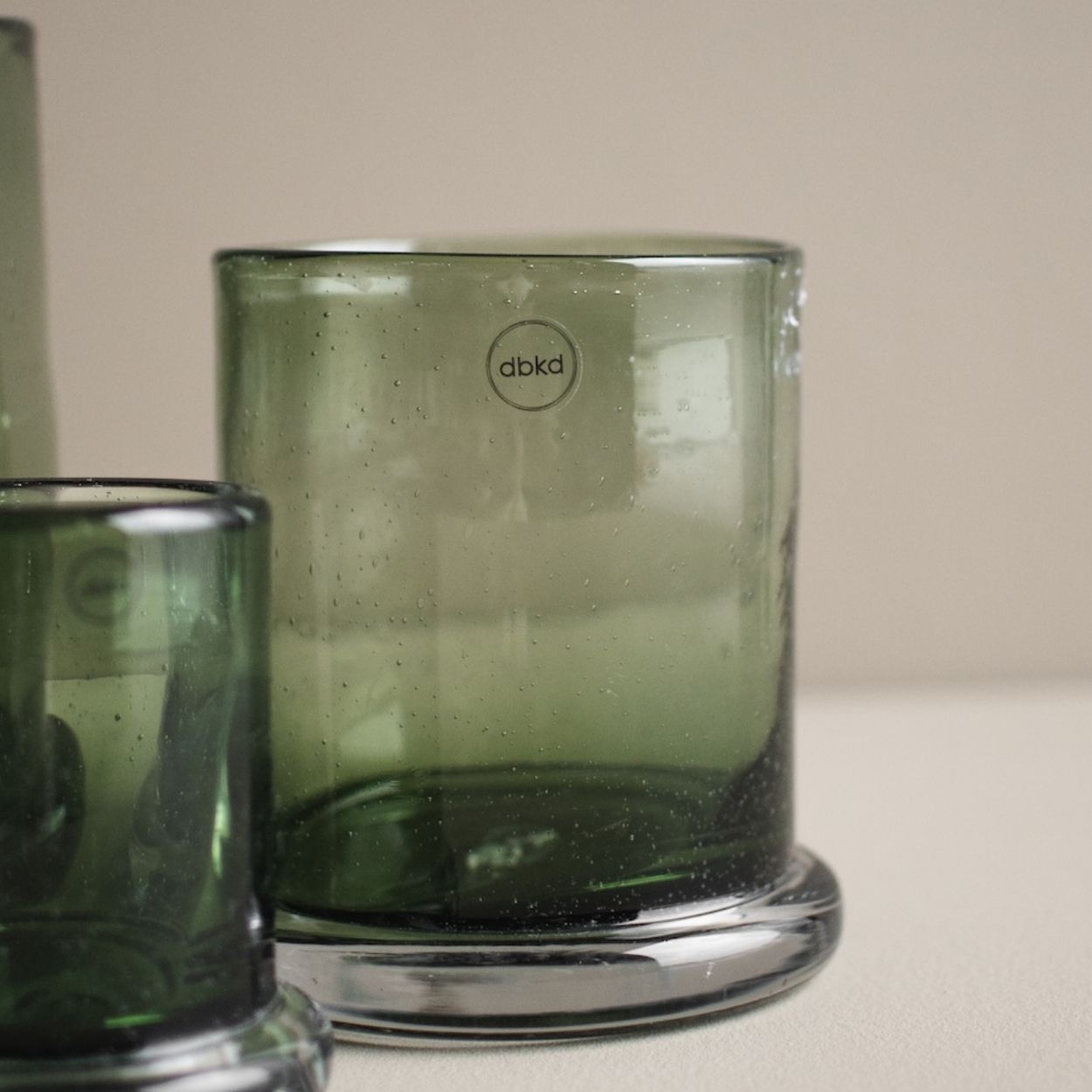 Windlicht Bubble mittel - grünes Glas