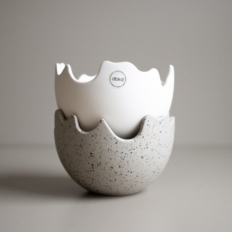 Schale Happy Easter klein - greige dot