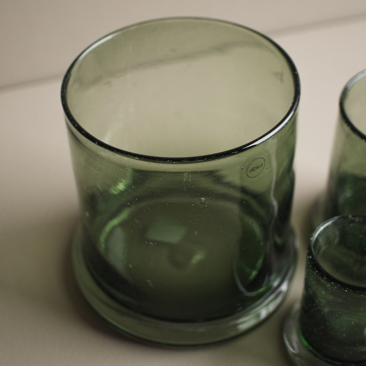 Windlicht Bubble groß - grünes Glas