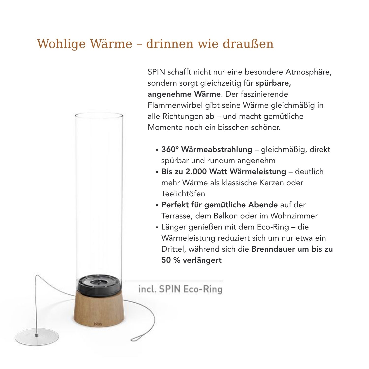 Tischfeuer SPINair 1200 - Eiche