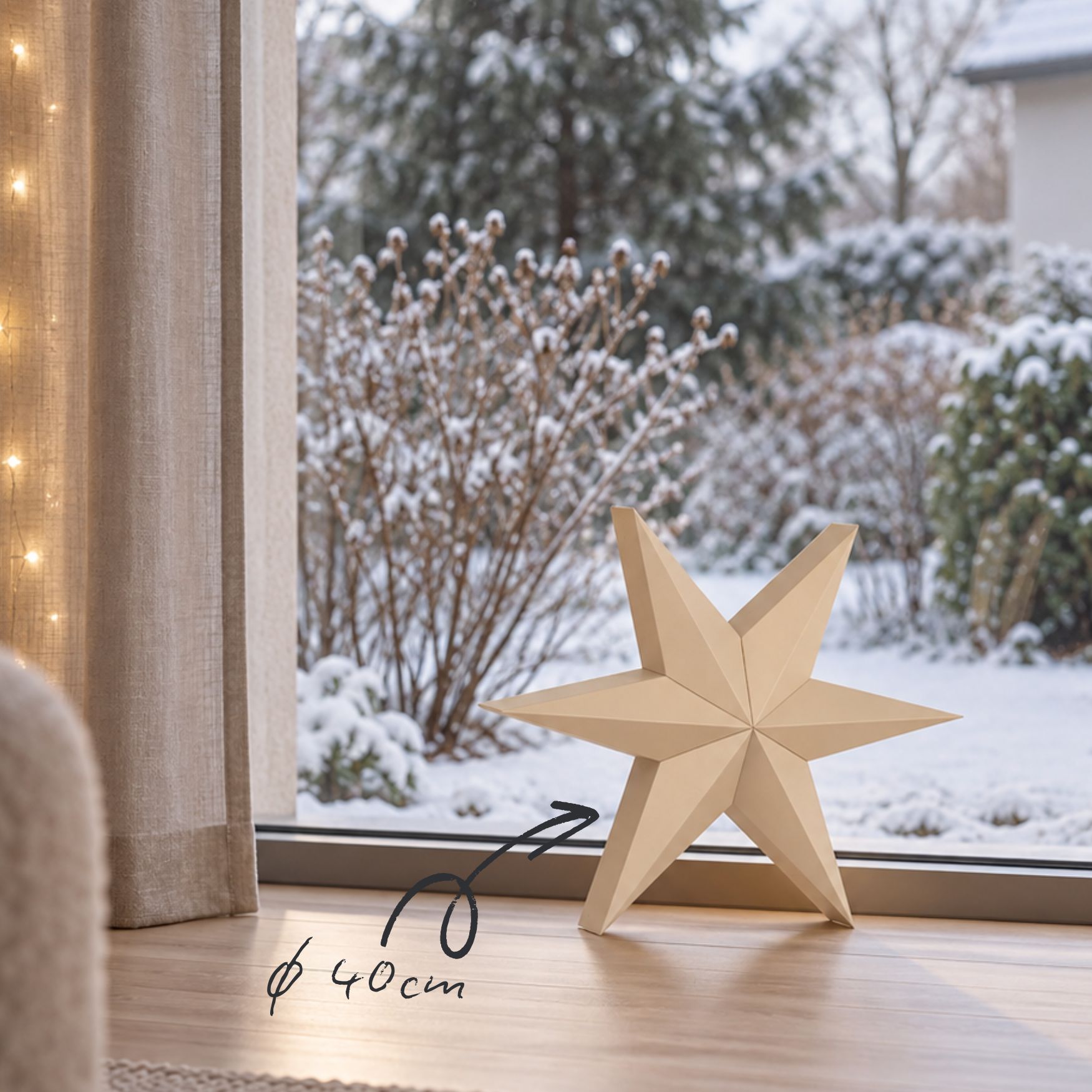 Papierstern Lumi Beige – Ø40 cm