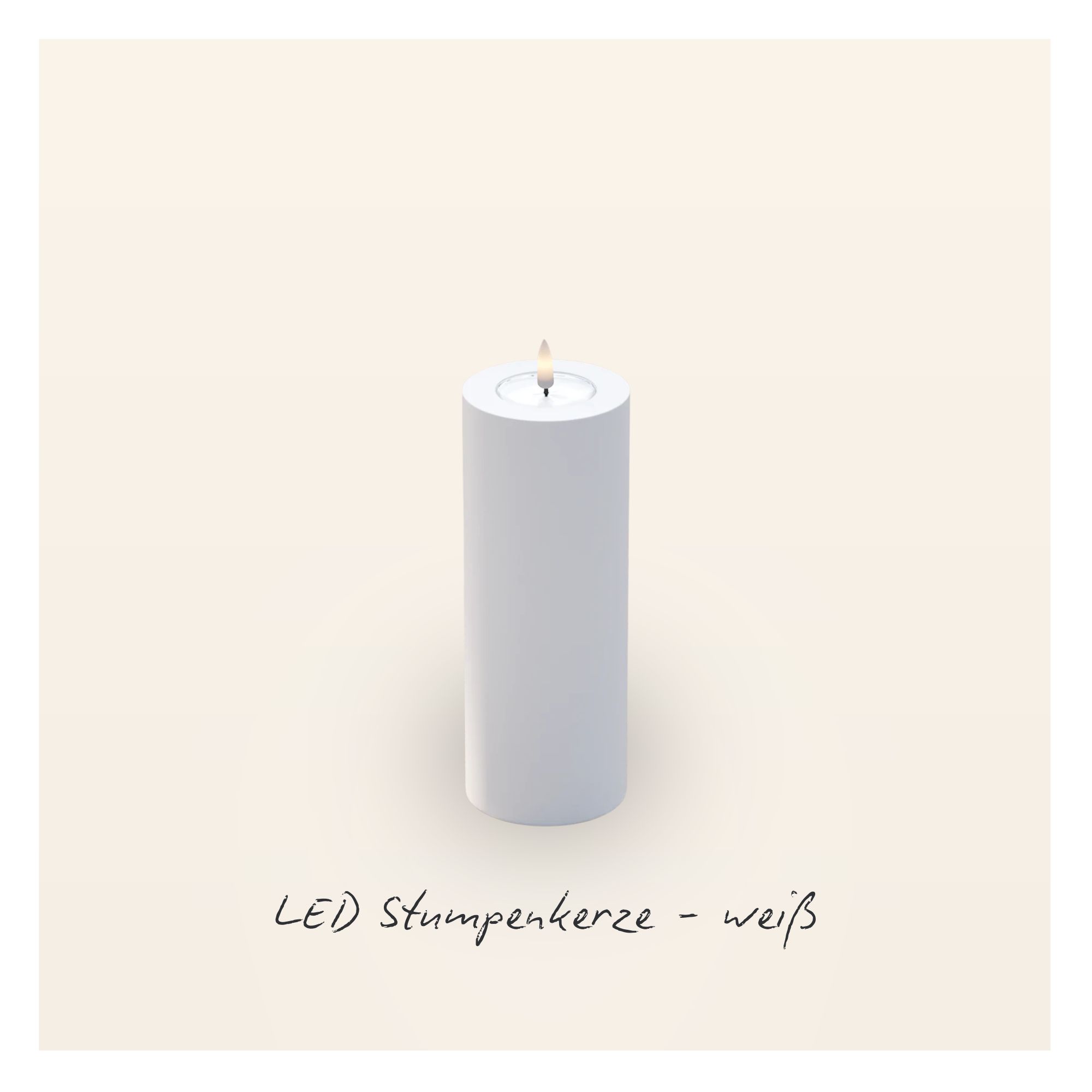 LED Stumpenkerze 7,5x20 - Weiß