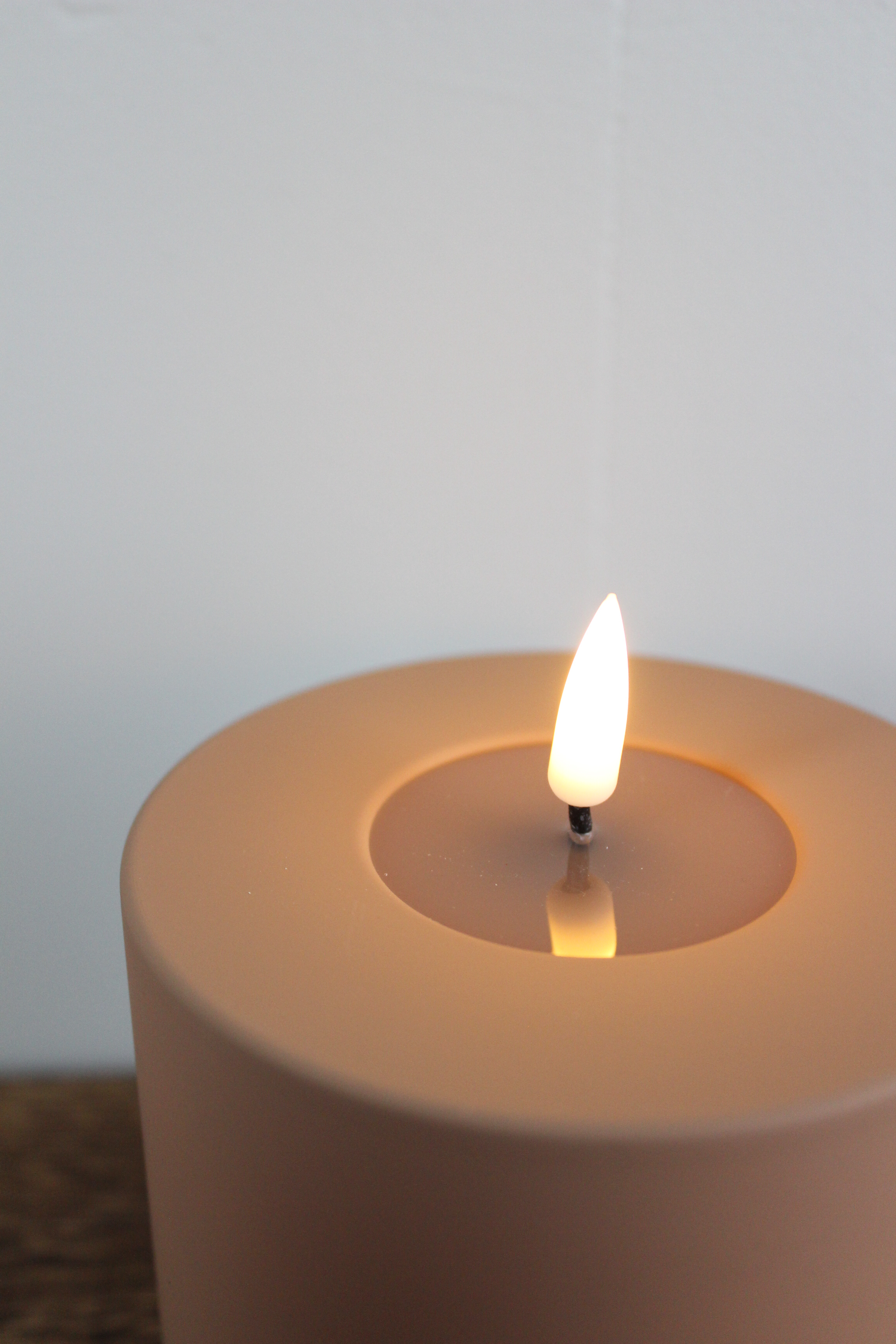 LED Stumpenkerze 10x10 - Karamell