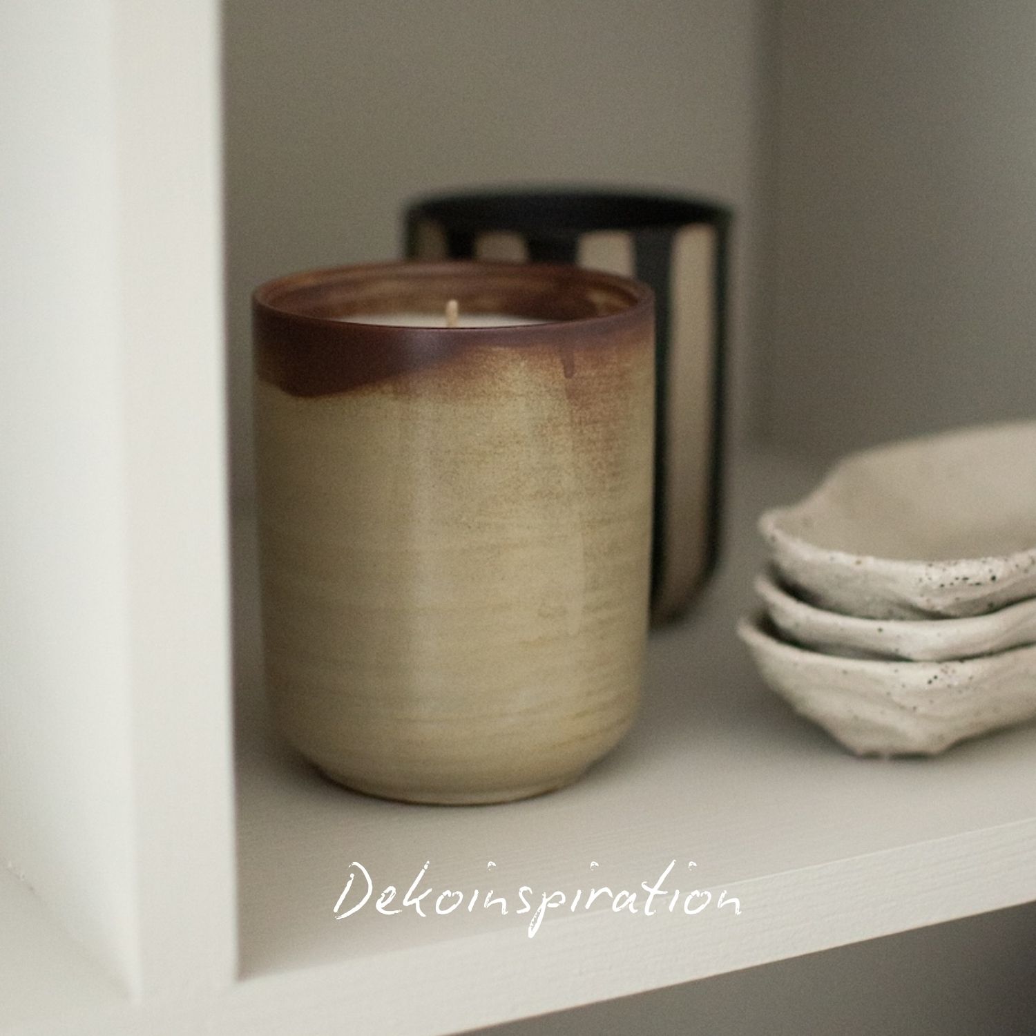 Duftkerze Burn - creme/brown
