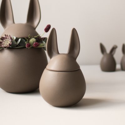 Dose Eating Rabbit groß - Taupe