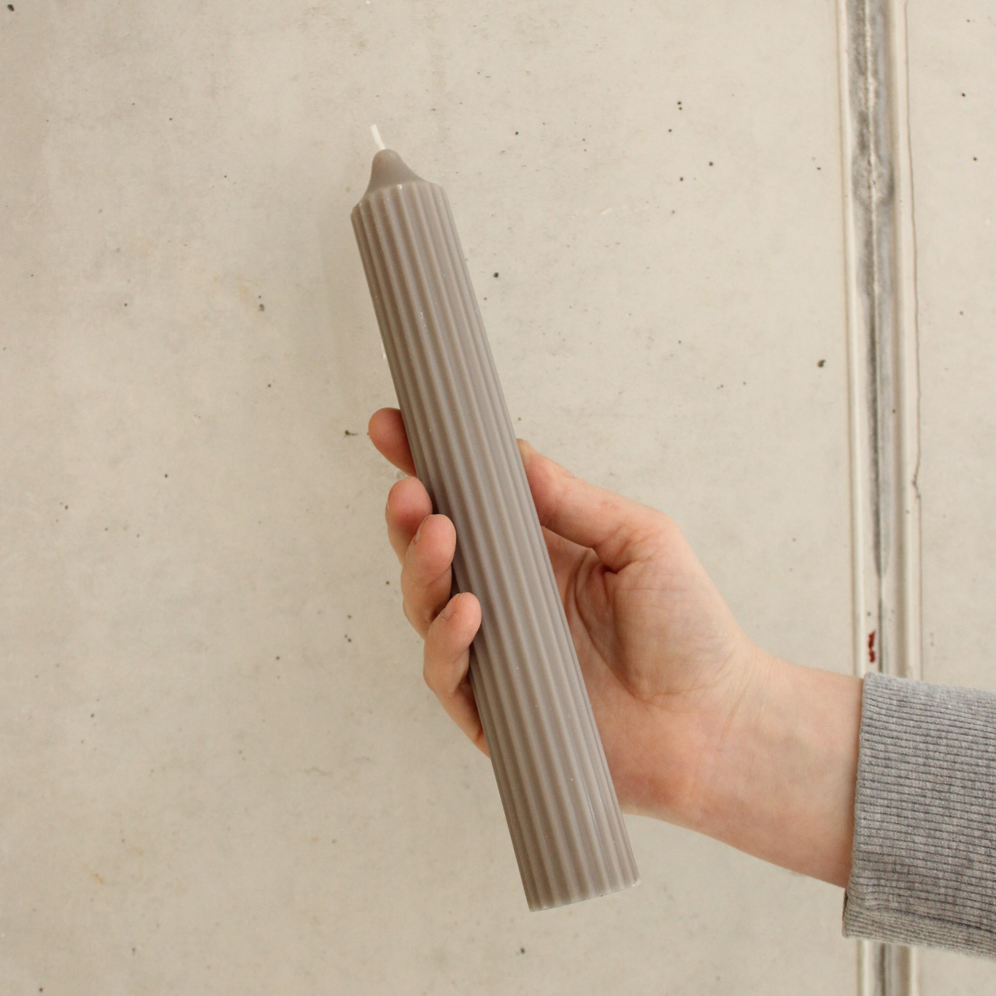 Kerze Stripe - Taupe