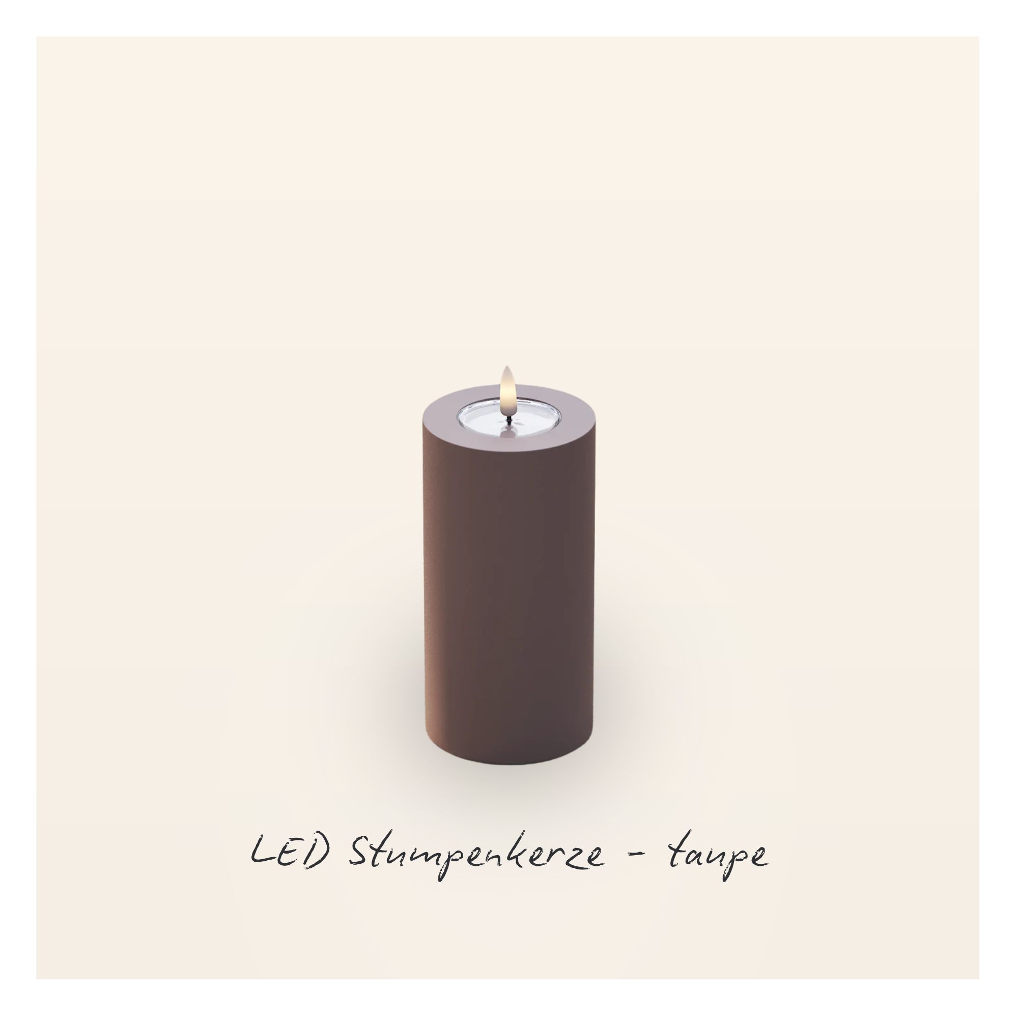 LED Stumpenkerze 7,5x15 - Taupe