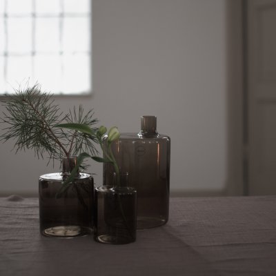 Vase Pipe mittel - braunes Glas