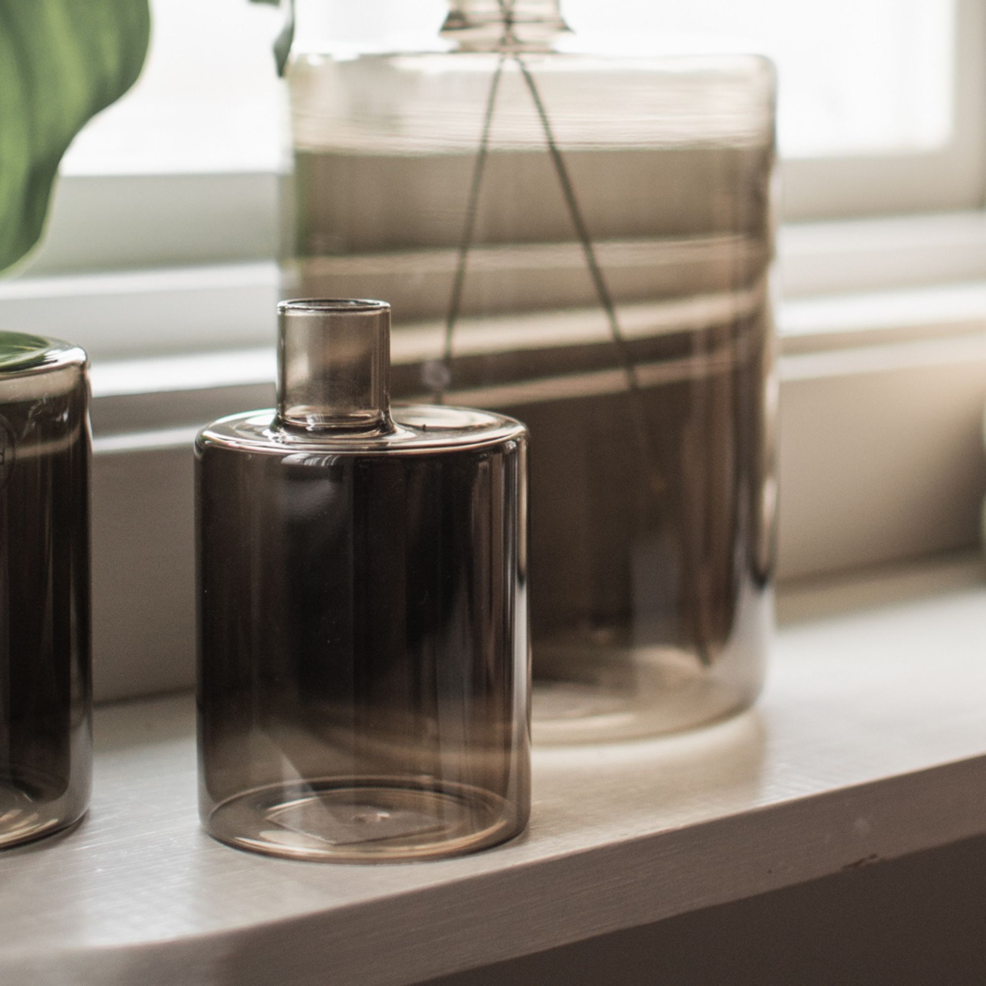 Vase Pipe klein - braunes Glas