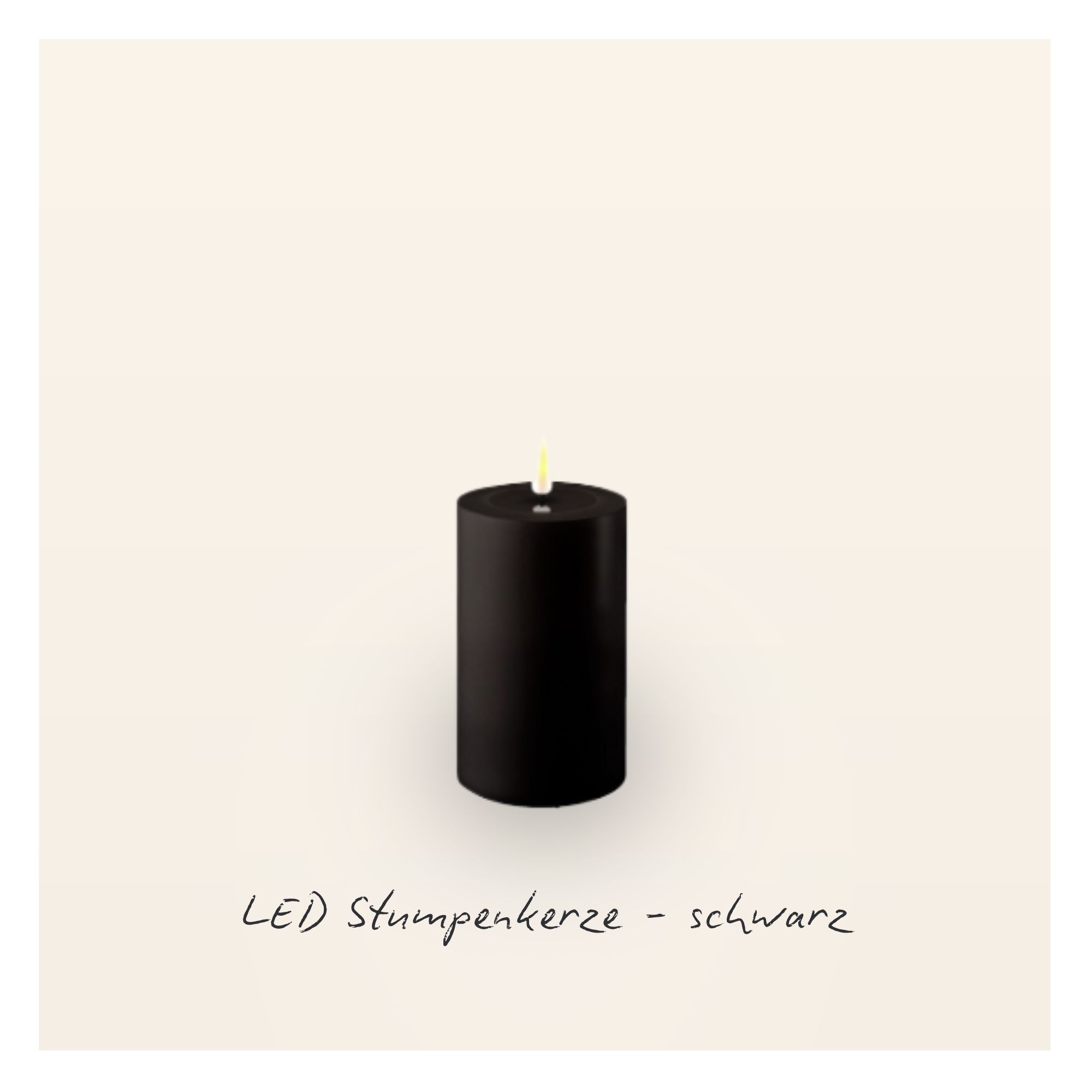 LED Stumpenkerze 7,5x12,5 - Schwarz