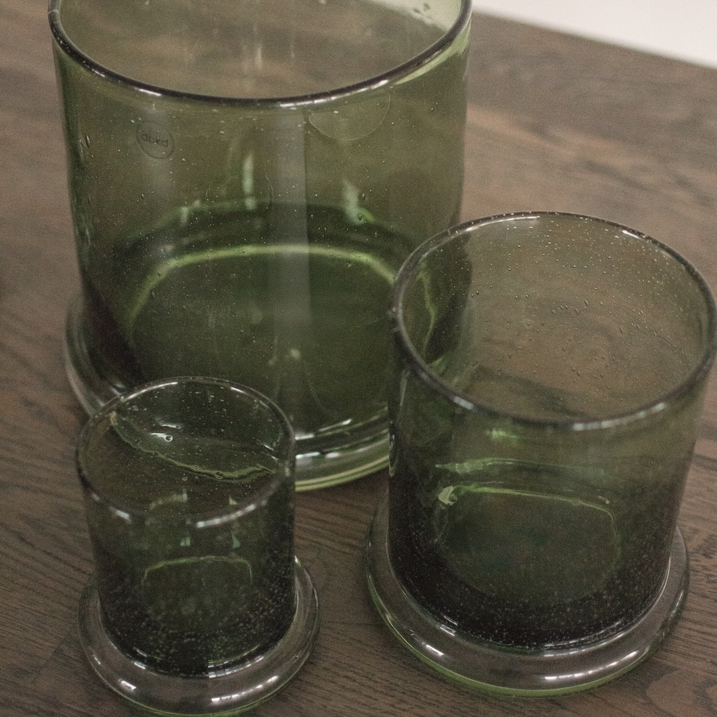 Windlicht Bubble groß - grünes Glas
